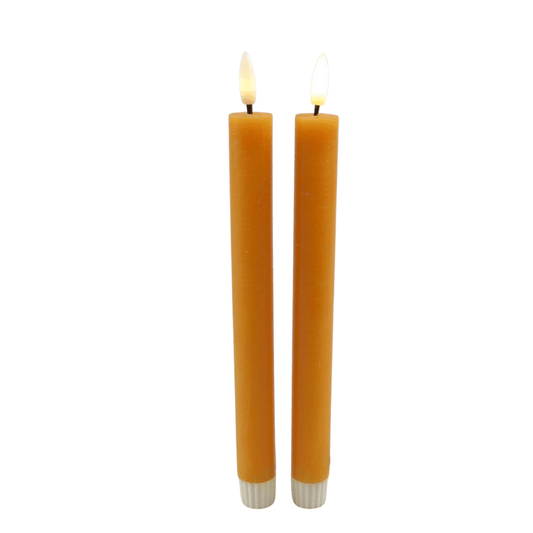 LED Dinerkaarsen incl afstandsbediening – Set van 2 – honing – excl. batterijen