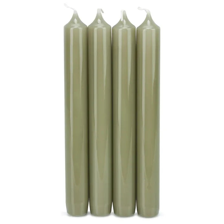 Hoogglans dinerkaarsen -Eucalyptus – set van 4