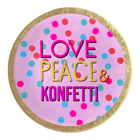 Love plate "Love,Peace & Konfetti"