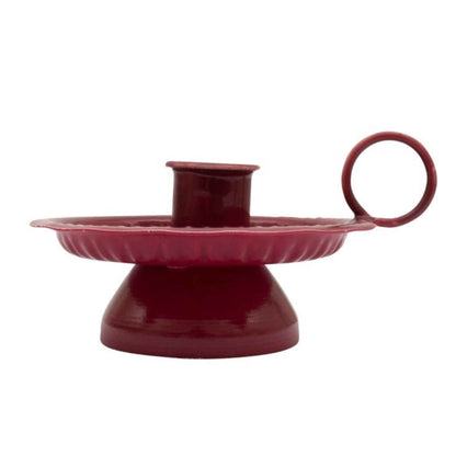 Metalen kandelaar met handvat- Burgundy