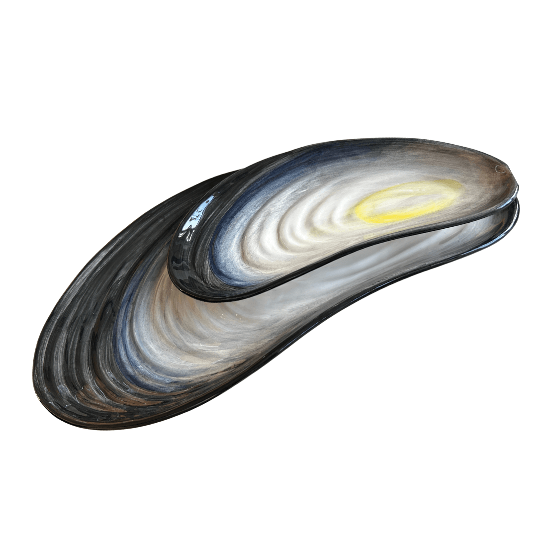 Keramieken Mosselschaal - 46,5 cm - Handgeschilderd