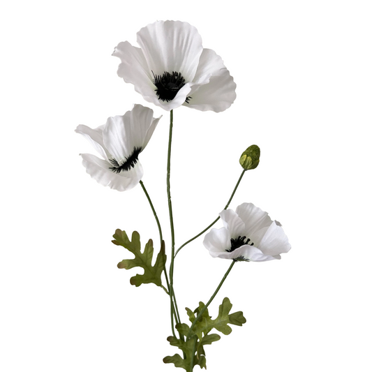 Zijden bloem Papaver wit