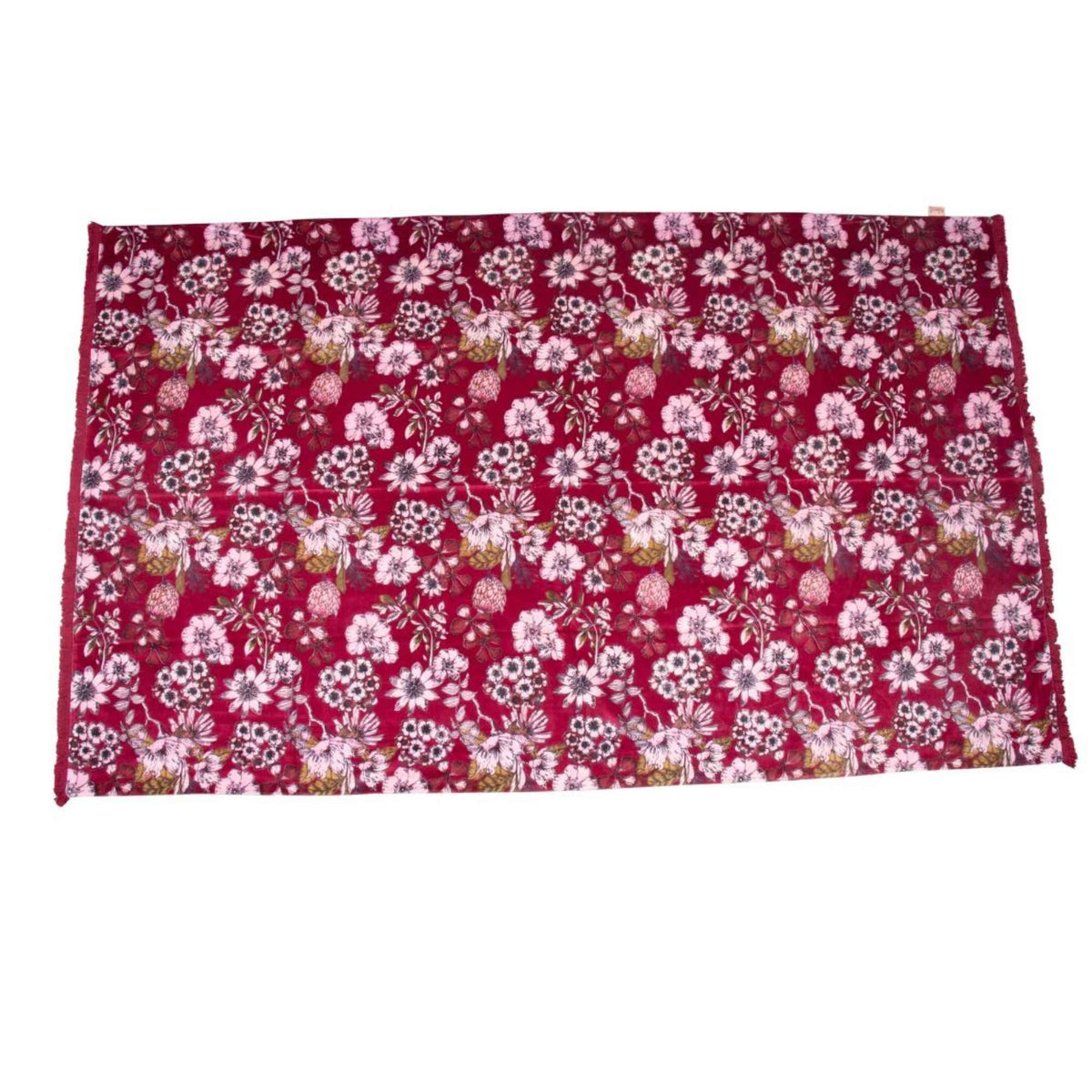 Plaid bloemen Burgundy 110x180 cm