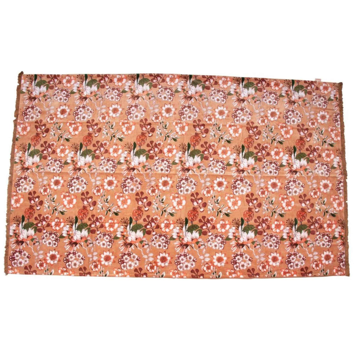 Plaid bloemen - Camel - 110x180 cm