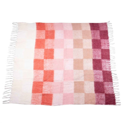 Blocks plaid roze Burgundy -130x170 cm