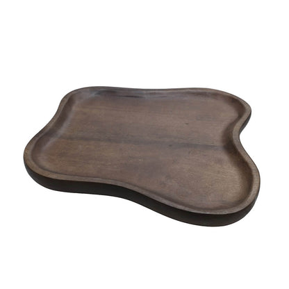 Tablett Birkenholz - Nussbaumfarben - Ø 35cm
