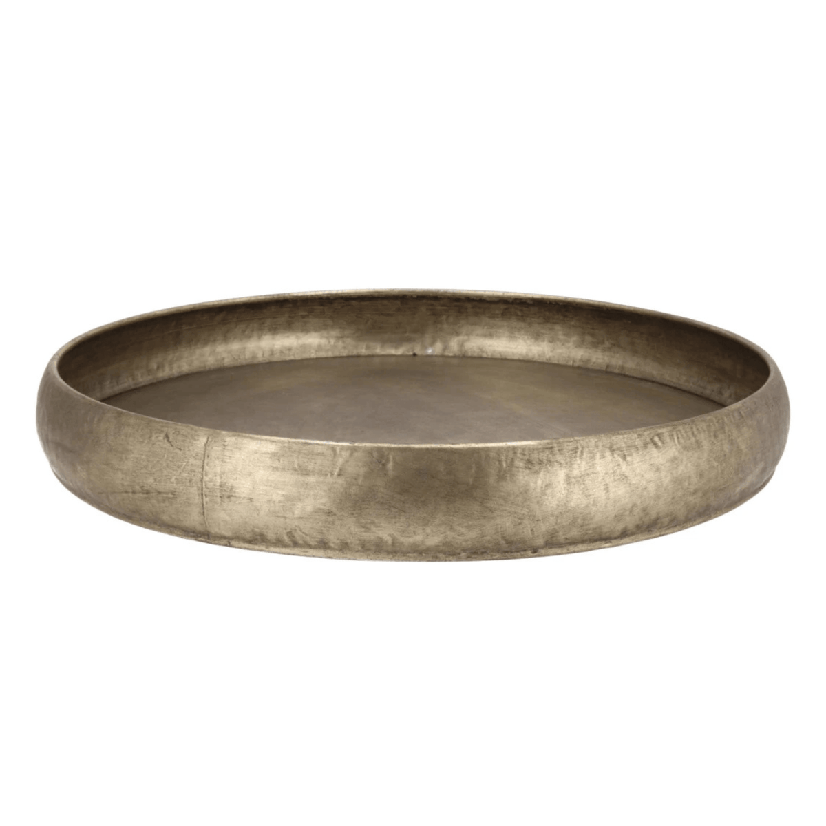 Rundes goldfarbenes Tablett – Ø37 cm - Metall