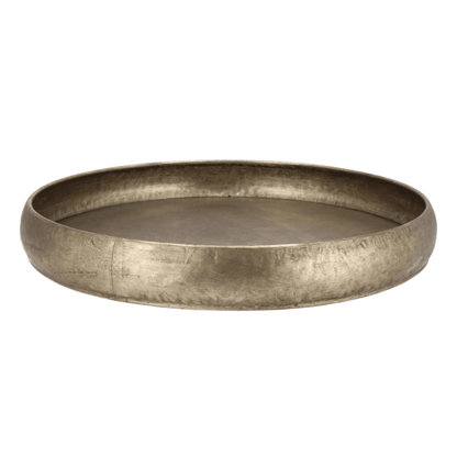 Rundes goldfarbenes Tablett – Ø37 cm - Metall