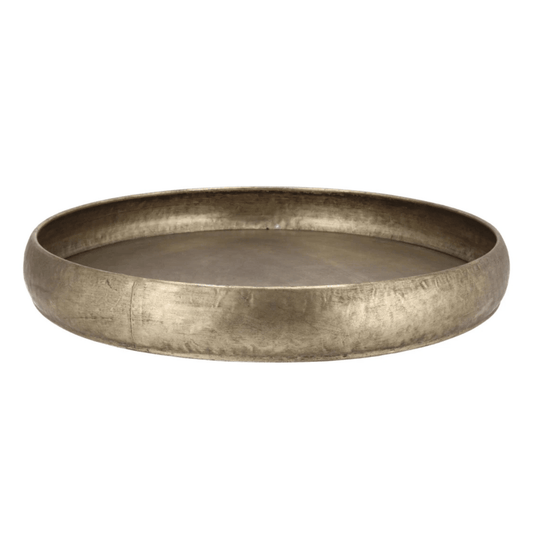 Rundes goldfarbenes Tablett – Ø37 cm - Metall