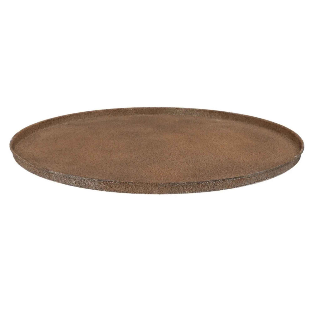 Rustiek metalen plateau - Bruin - Ø37 cm