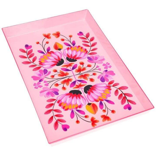 Plateau met bloemen motief– Roze & Rood & Paars