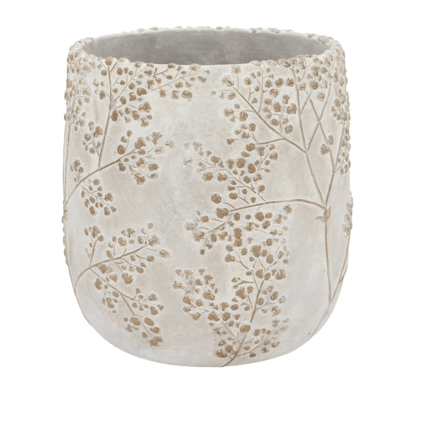 Pot met bloemenreliëf - 19X20cm