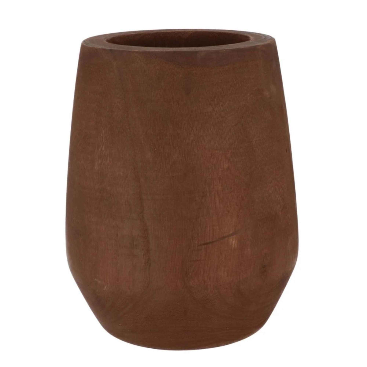 Houten pot - donkerbruin- 29cm Hoog
