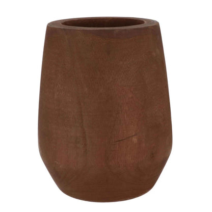 Houten pot - donkerbruin- 29cm Hoog