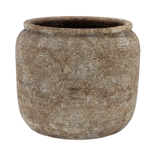 Bloempot Kruik Model Batu, Zandkleur, D22 x H20 cm