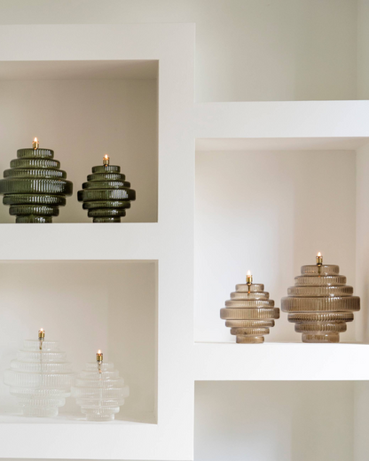 Glazen olielamp Twin – 2 maten - Groen