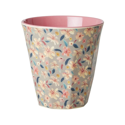 Melamine beker medium Sandy flower print - Rice