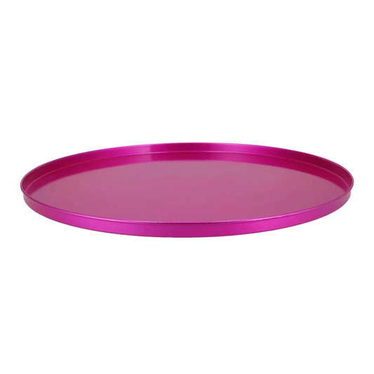 Rond Metallic Fuchsia Dienblad –  Ø37 cm - Metaal