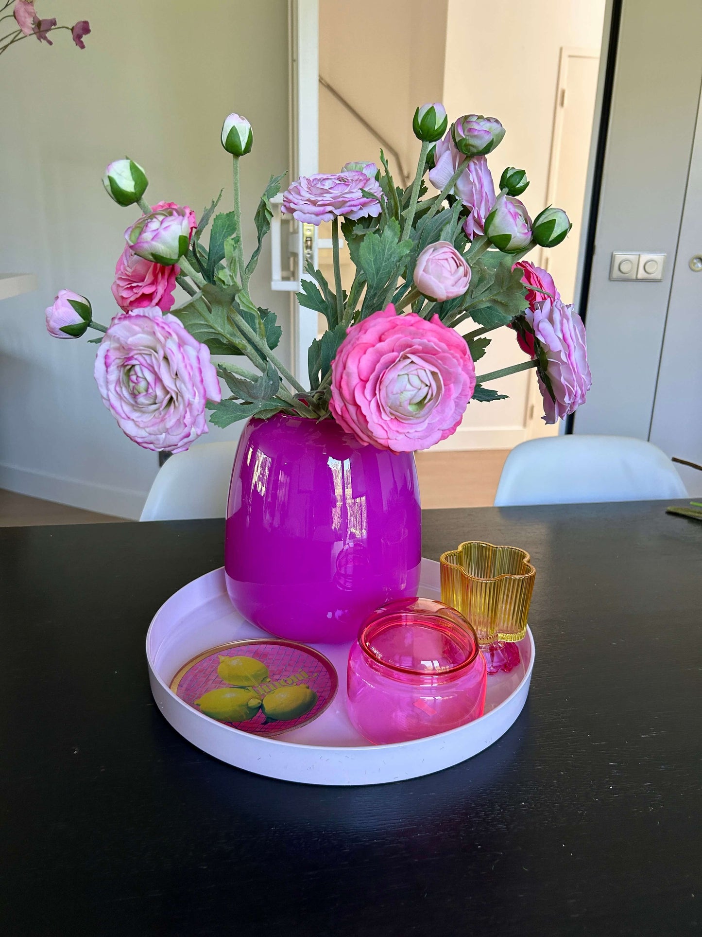 Glasvase - Fuchsie - 20cm