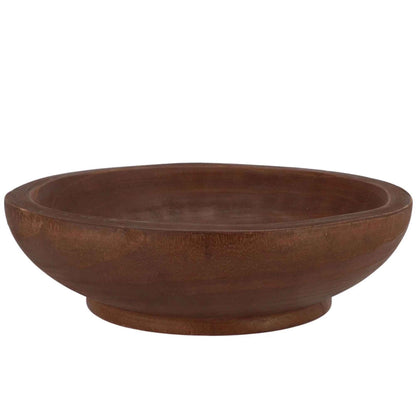 Houten schaal - donkerbruin - Ø35 cm