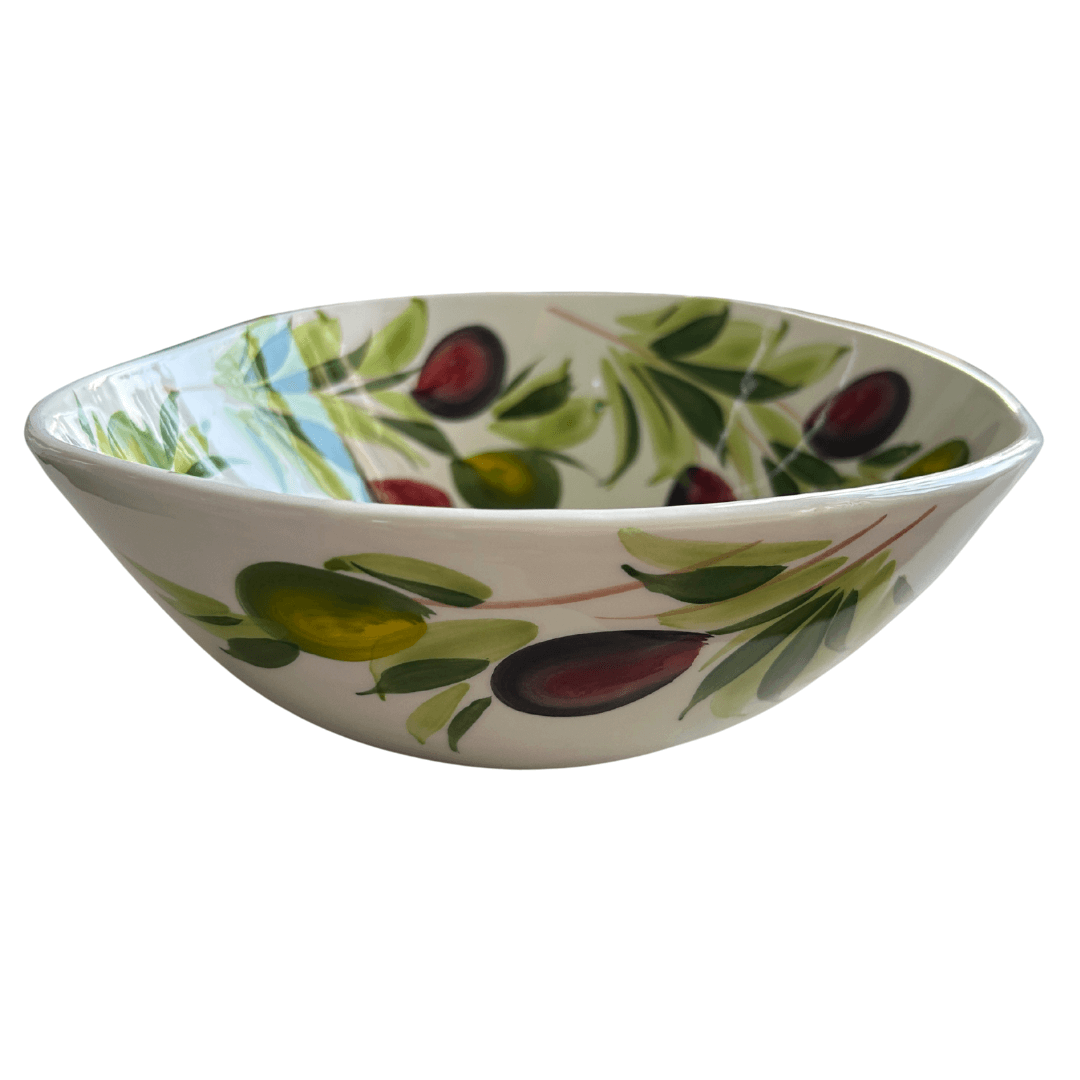 Olivenplatte Handbemalt – Italien – Ø 25 cm