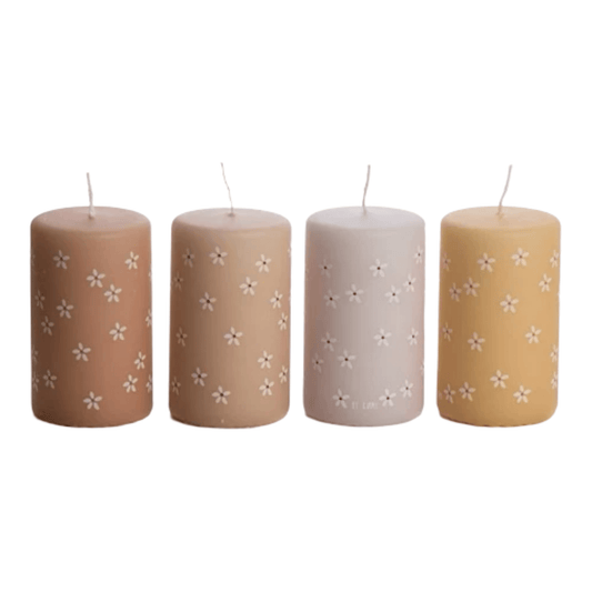Kaarsen flowers summer per 4 stuks