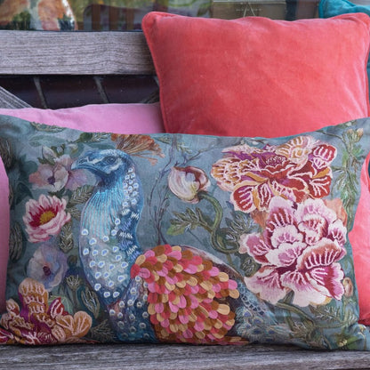 Sierkussen Plume Pauw Bloemen 40×60 cm