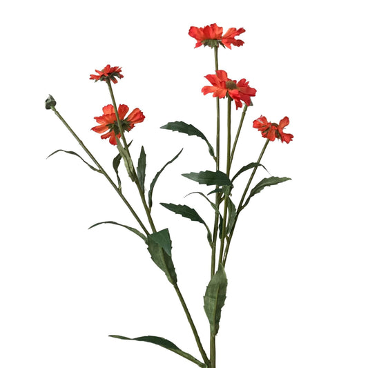 Zijden bloem Small Helenium (zonnekruid) oranje/rood