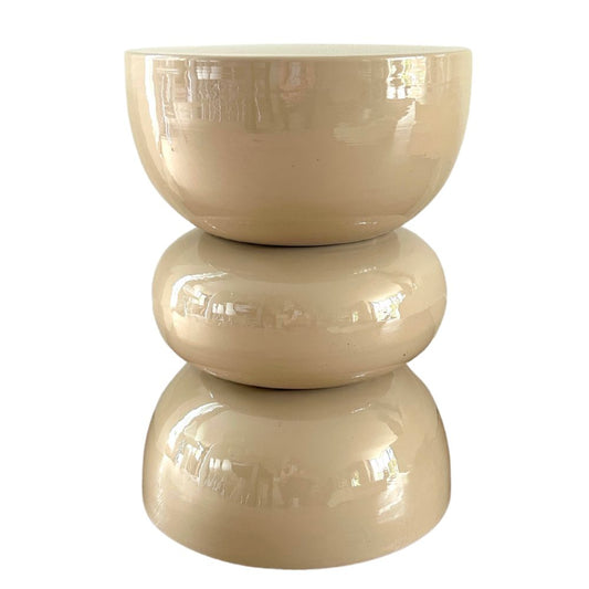 Ronde Bijzettafel Metaal - Taupe