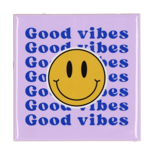 Tegeltje " Good Vibes" in Lila