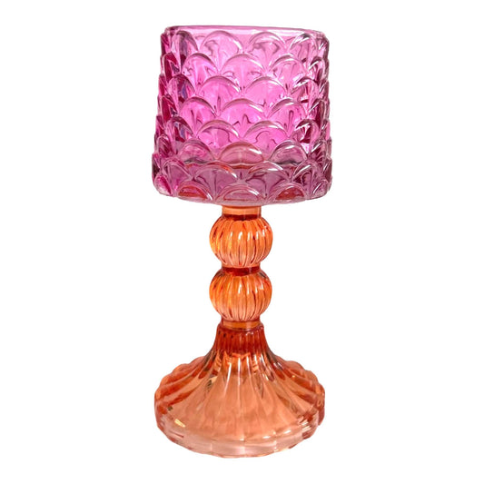 Kandelaar lampenkap voor Theelicht roze/oranje