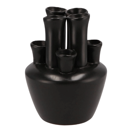 Tulpenvaas Tuba mat zwart XL