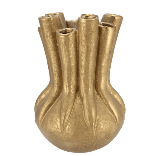 Gouden tube Vaas - Keramiek