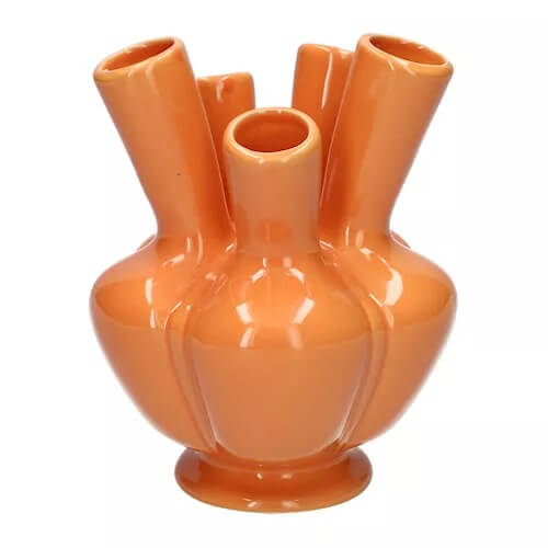 Moderne Tulpenvaas in oranje– 5 Tuiten – 26 cm Hoog