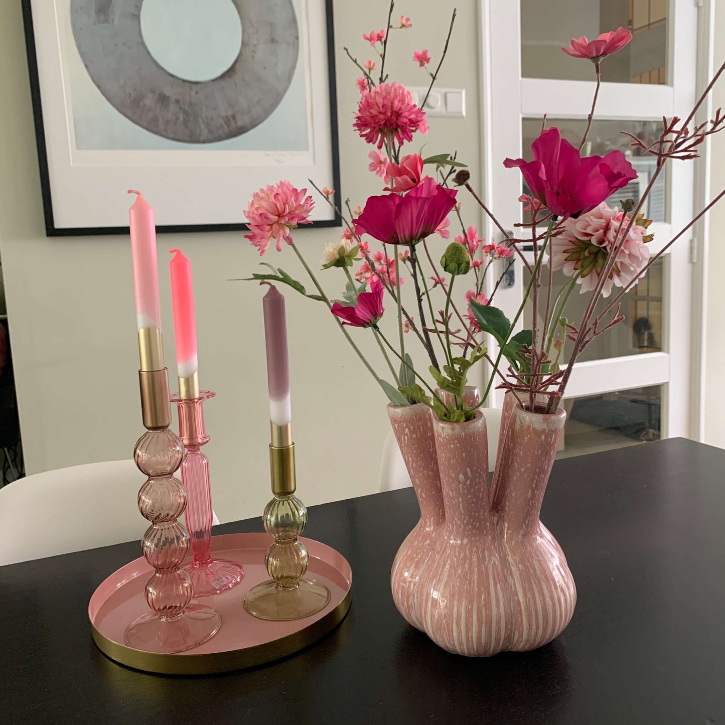 Aglio / tulpenvaas in oud roze