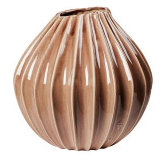Broste Copenhagen vaas bruin  - Ø25 cm – Keramiek