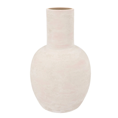 Aardewerken vaas ecru – 30 cm
