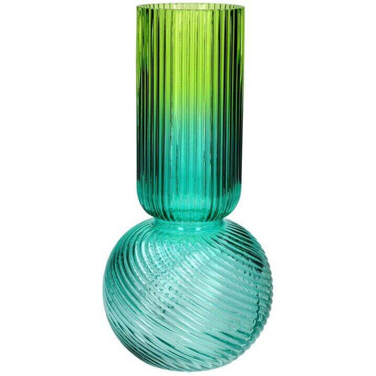 Glazen Vaas Groen-Blauw - 30 cm hoog