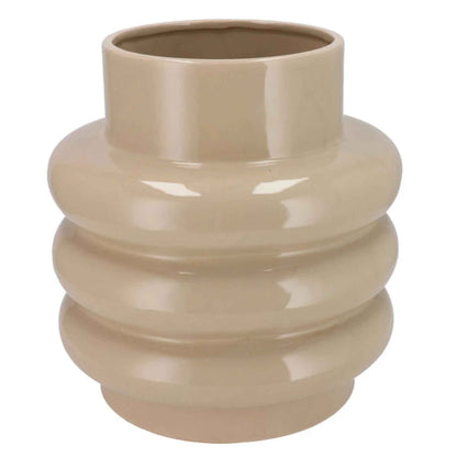 Grote zandkleurige vaas/pot - 30 cm