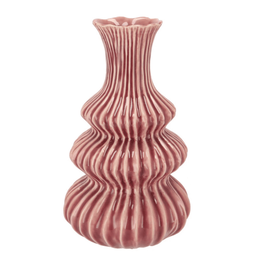 Geglazuurde vaas met ribbelstructuur – in 2 maten