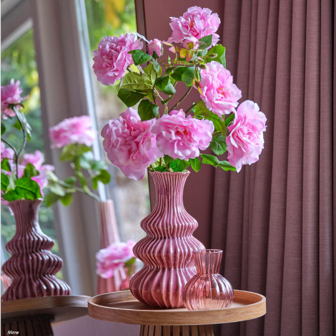 Glasierte Vase mit Rillenstruktur – in 2 Größen