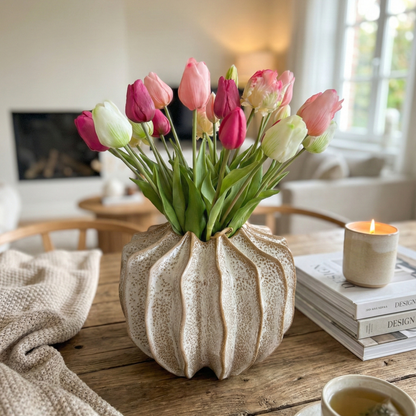 Keramieken vaas – zandkleurig