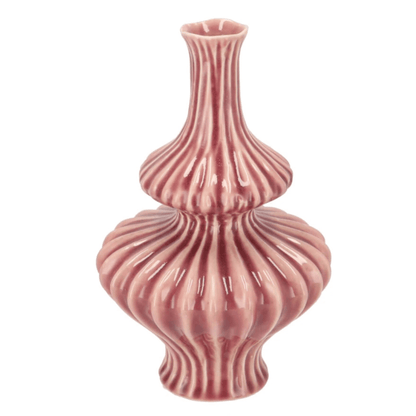 Glasierte Vase mit Rillenstruktur – 25 cm