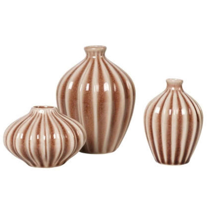 Broste Copenhagen Amalie – Set 3 terra/bruine vaasjes