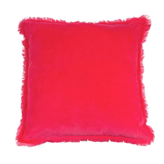 Velvet kussen - Fuchsia roze – 45 X 45 cm- incl. vulling