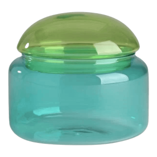 Glazen Voorraadpot met Groen & Blauw medium