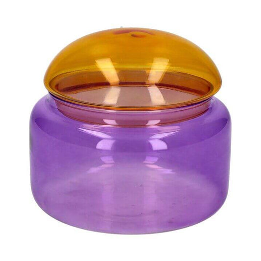 Glazen Voorraadpot met Paars & Oranje medium