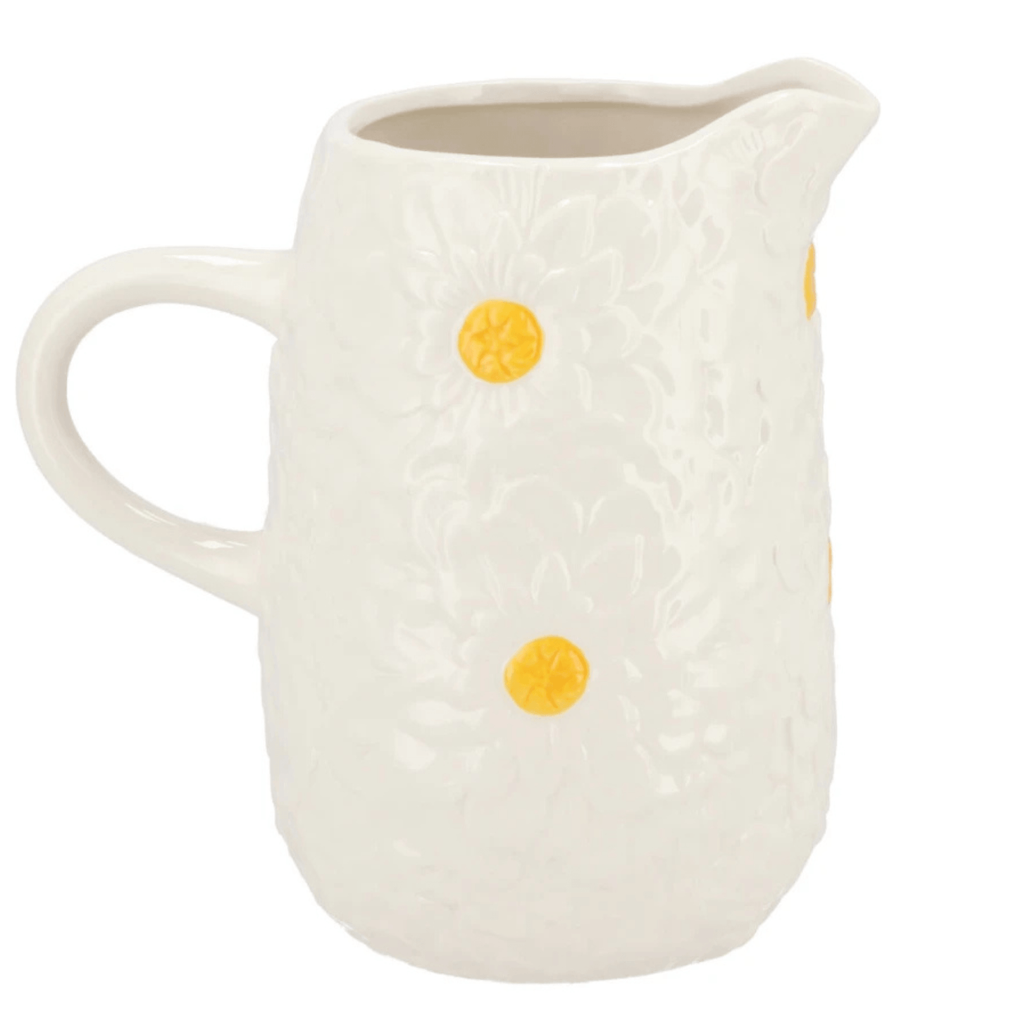 Wasserkrug mit Blumenmotiv – Weiß