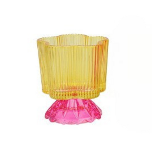 Waxinelichthouder -Fuchsia & Geel