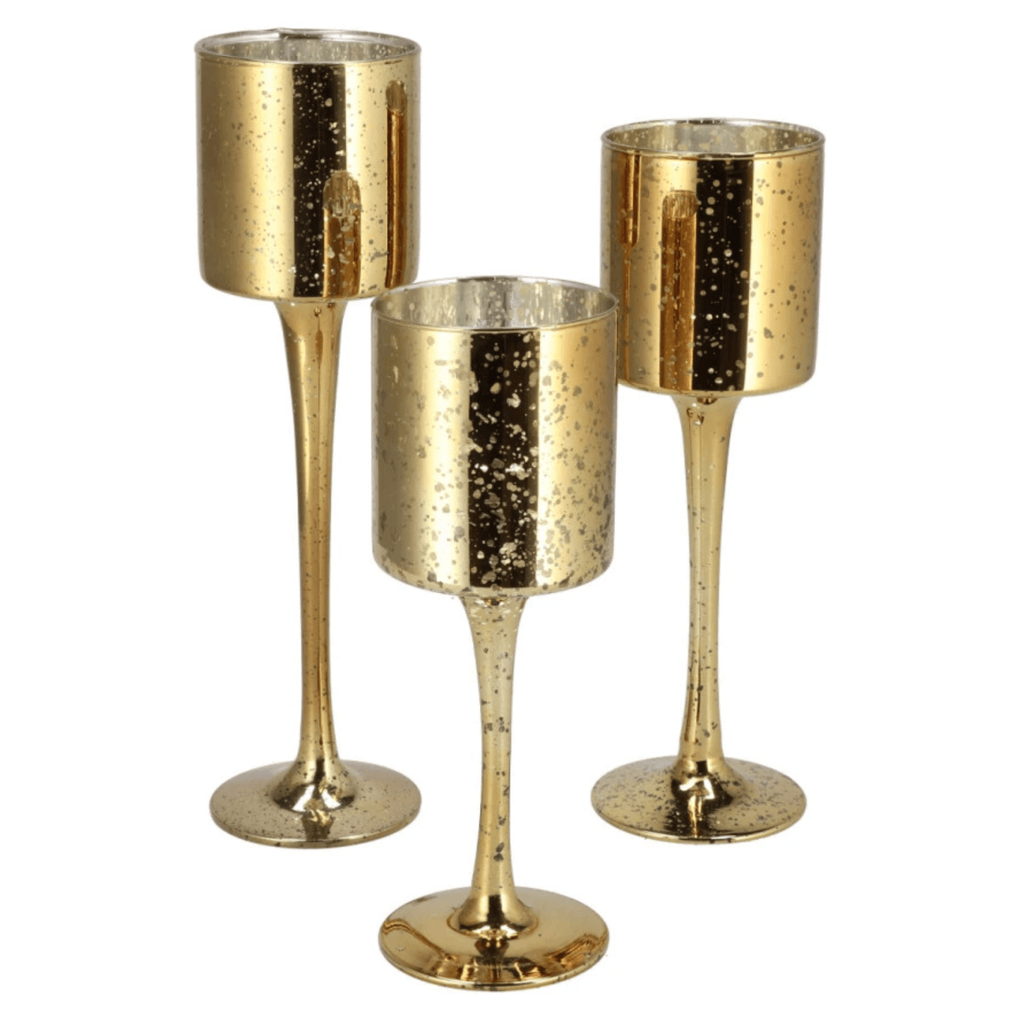 Windlicht oder Vase – Gold mit Herbstmuster – Groß